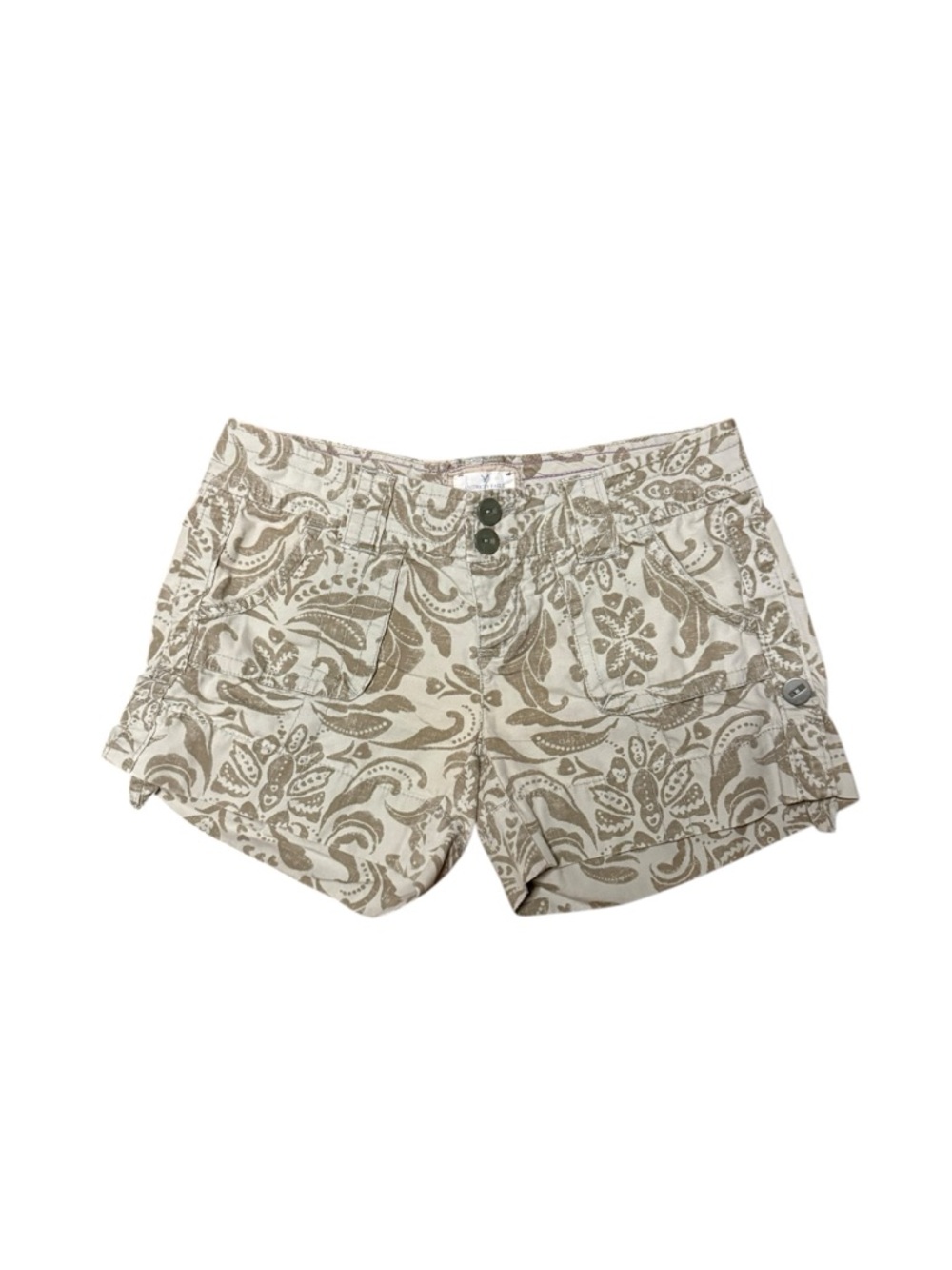 American Eagle Outfitters Beige Floral Print Cargo Shorts